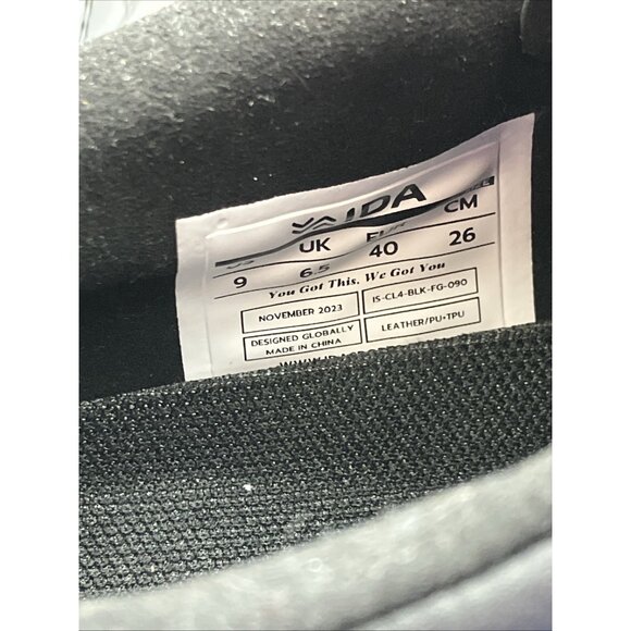 IDA Classica FG Soccer Cleats Black Leather Lace-Up Woman Size 9 - Picture 6 of 9